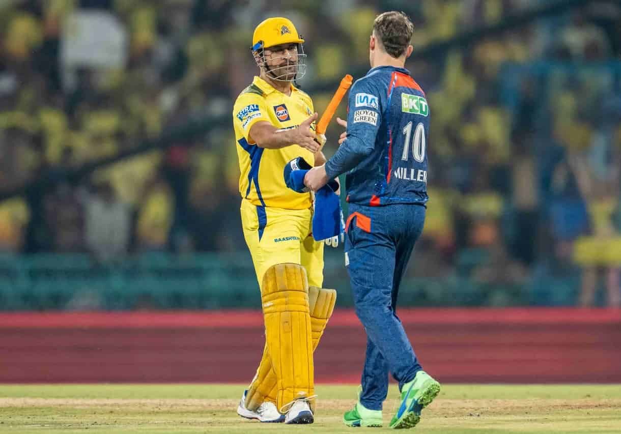 एमएस धोनी की धमाकेदार बल्लेबाज़ी के दौरान का एक क्षण, आईपीएल 2025 में CSK बनाम LSG मैच में